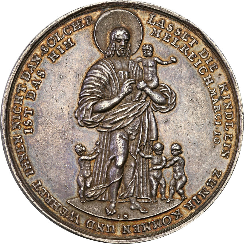 Polska, Śląsk, Wrocław. Medal na chrzest, J. Buchheim (1642-1683), srebro - RZADKI